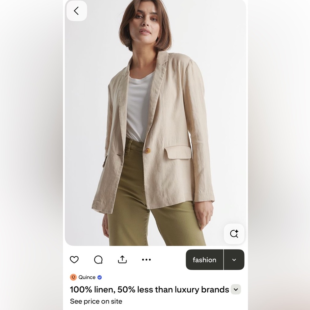 Quince Linen Blazer Size S